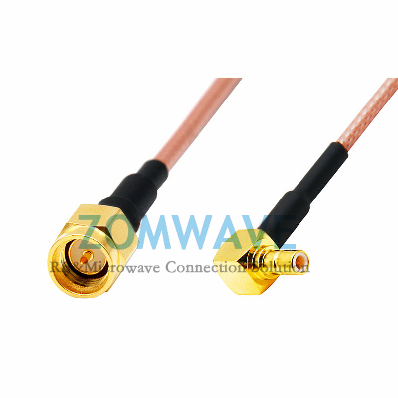 SMA Male to SMB Male Right Angle, RG316 Cable, 4GHz