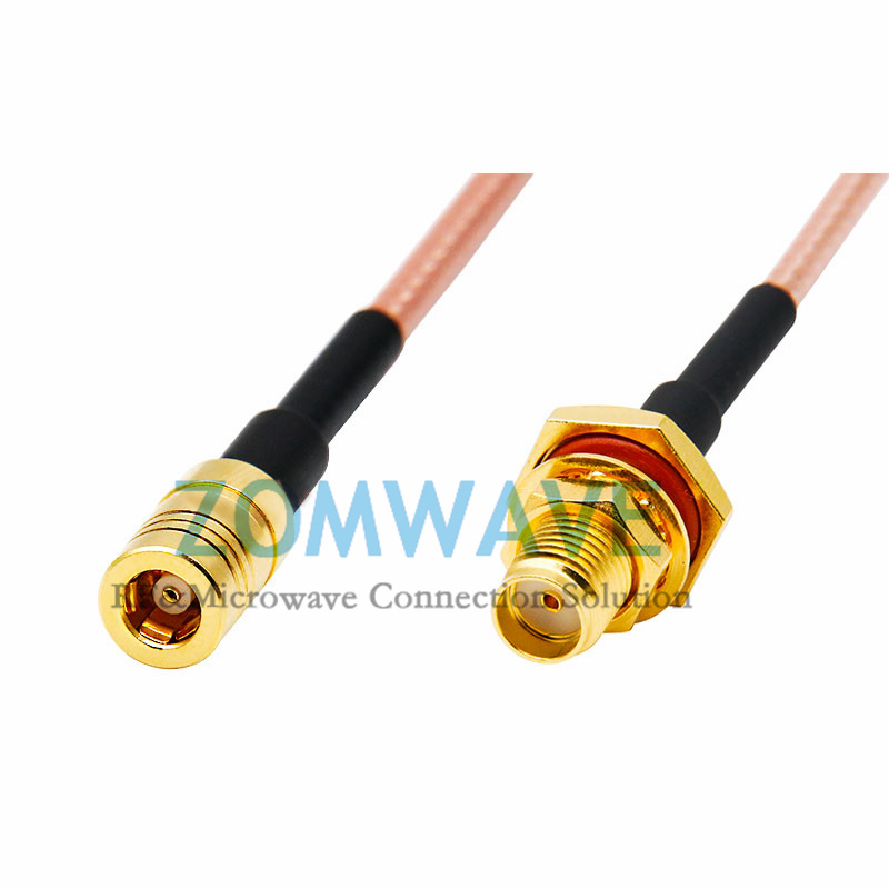 SMA Female Bulkhead Waterproof to SMB Female, RG316 Cable, 4GHz