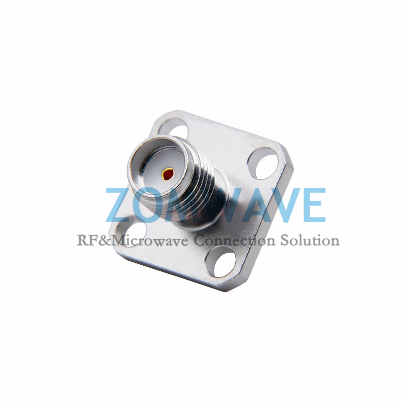 SMA Female to MCX Female Adapter, 4 hole Flange, 6GHz