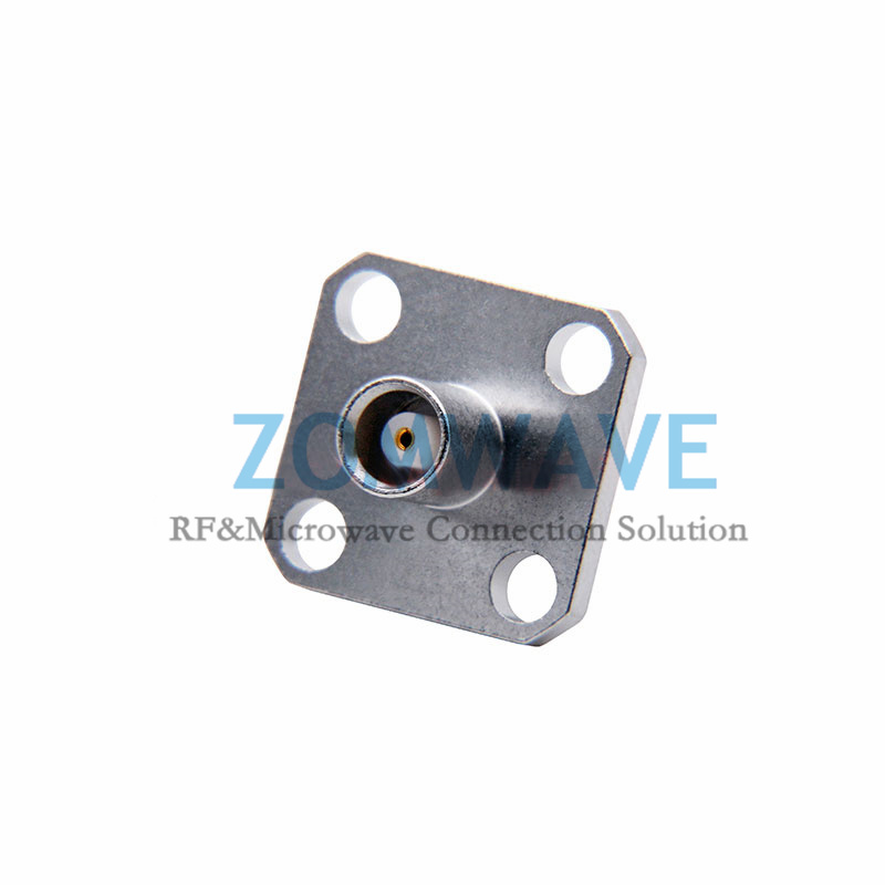 SMA Female to MCX Female Adapter, 4 hole Flange, 6GHz