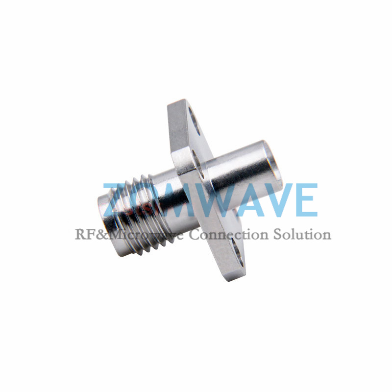 SMA Female to MCX Female Adapter, 4 hole Flange, 6GHz