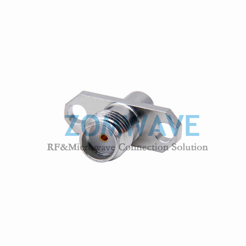 SMA Female to MCX Female Adapter, 2 hole Flange, 6GHz