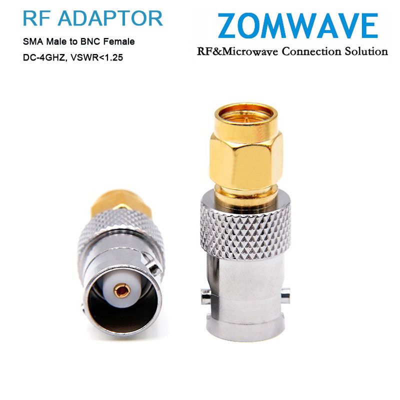 SMA Male to BNC Female Adapter, 4GHz