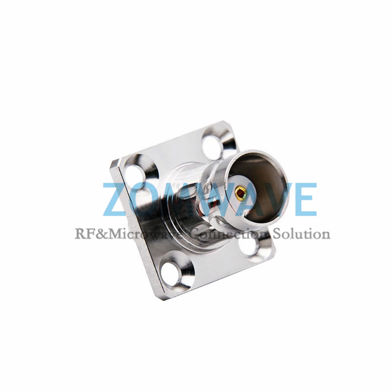 SMA Female to BNC Female 4 hole Flange Adapter, 4GHz