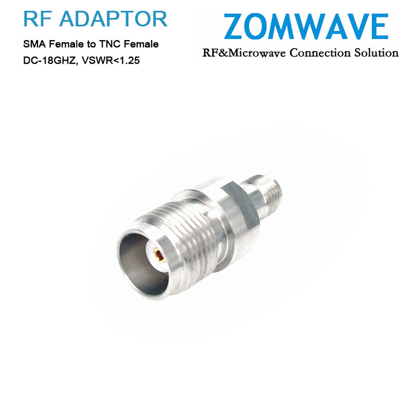 SMA Female to TNC Female Stainless Steel Adapter, 18GHz