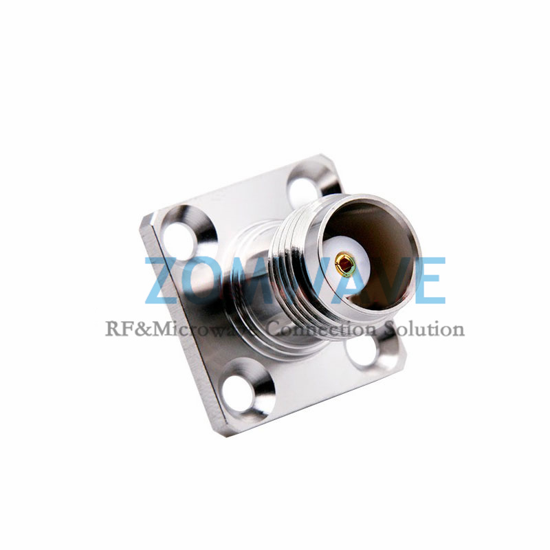 SMA Female to TNC Female 4 hole Flange Adapter, 6GHz