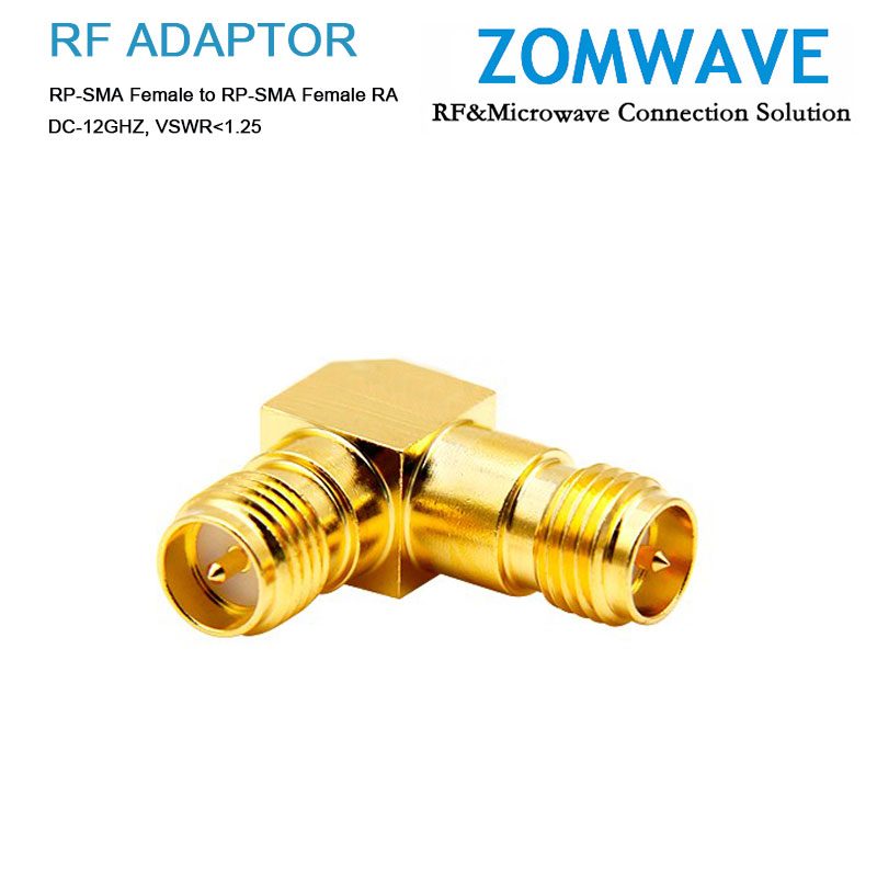 RP-SMA Female to RP-SMA Female Right Angle Adapter, 12GHz