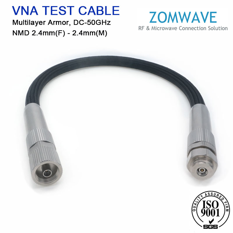 NMD2.4mm Female to NMD2.4mm Male VNA Test Cable With Multilayer Armor,DC-50GHz