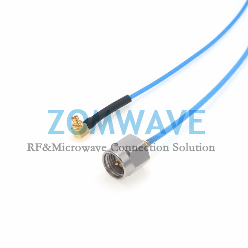 Mini SMP(GPPO) Female Right Angle to SMA Male, Flexible .047''_SS047 Cable,26.5G
