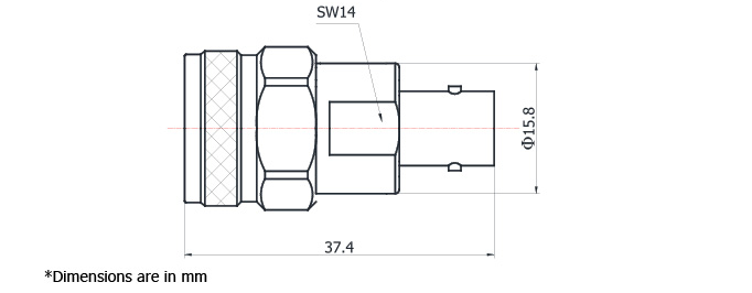 bnc female adapter, type n to bnc