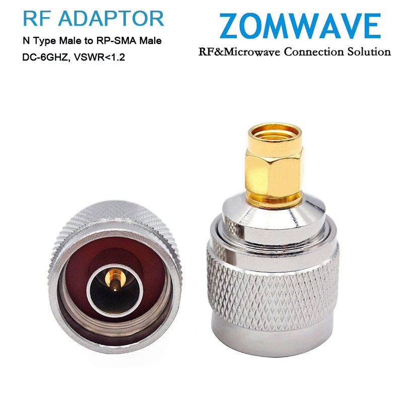 N Type Male to RP-SMA Male Adapter, 6GHz