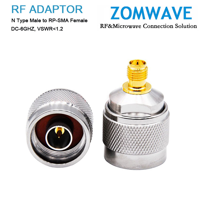 N Type Male to RP-SMA Female Adapter, 6GHz
