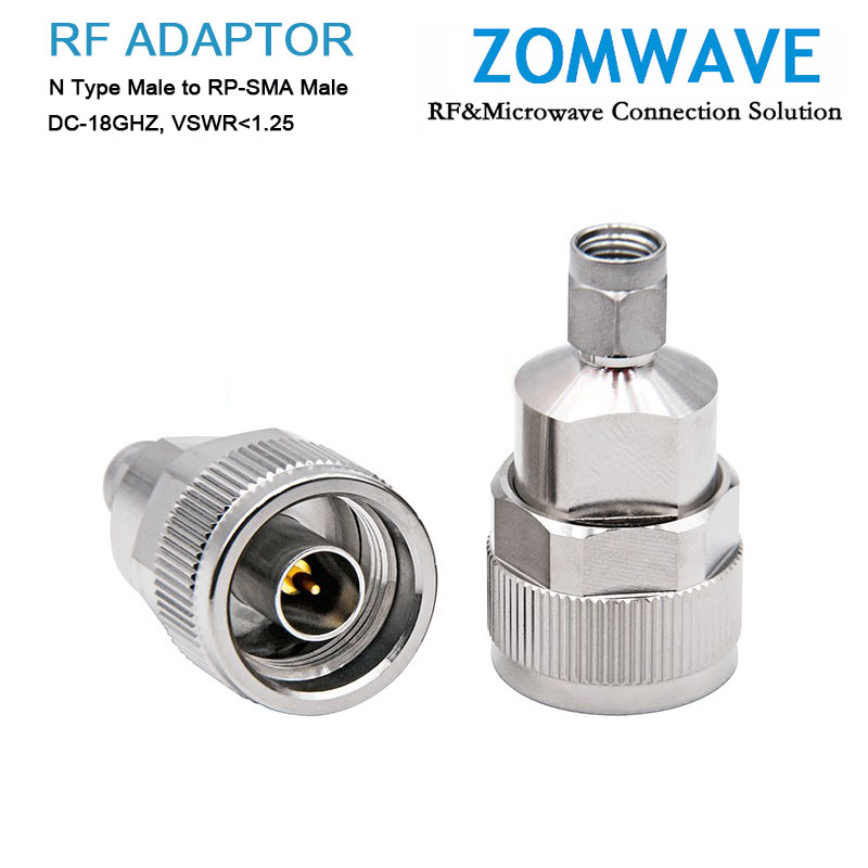 N Type Male to RP-SMA Male Adapter, 18GHz