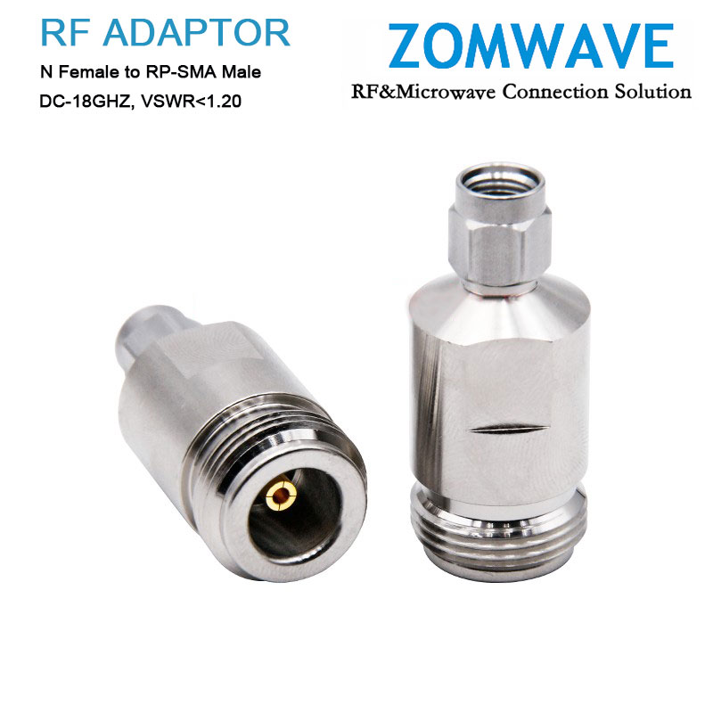 N Type Female to RP-SMA Male Adapter, 18GHz