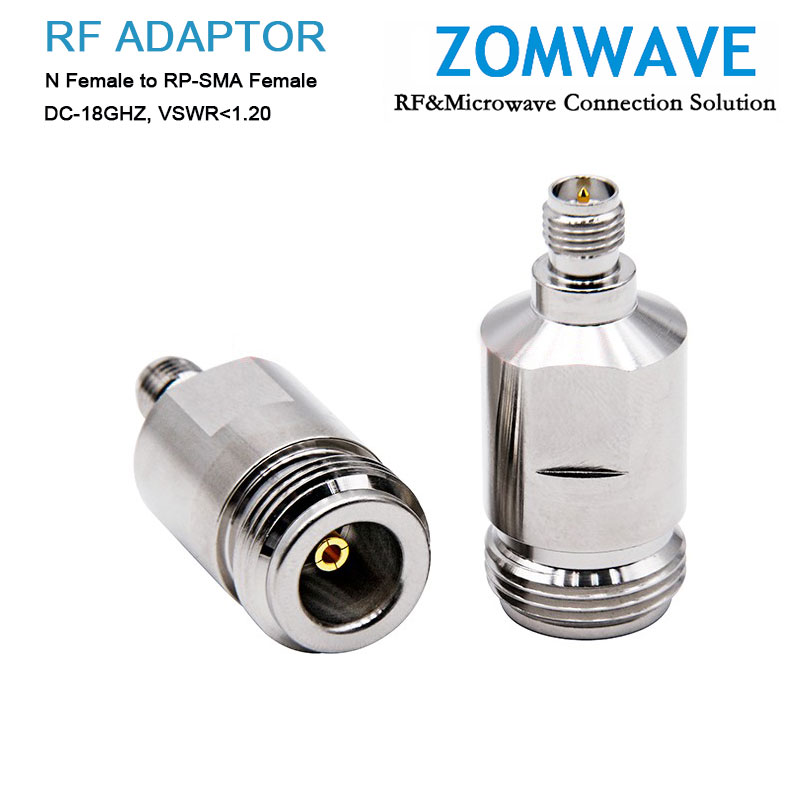 N Type Female to RP-SMA Female Adapter, 18GHz