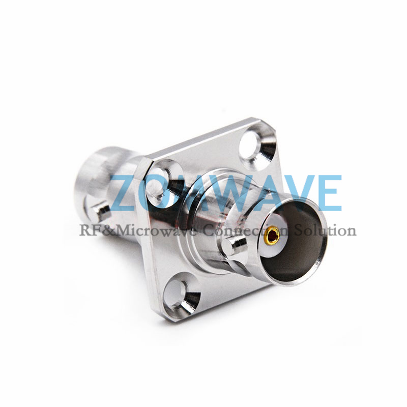 BNC Female to BNC Female 4 hole Flange Adapter, 4GHz