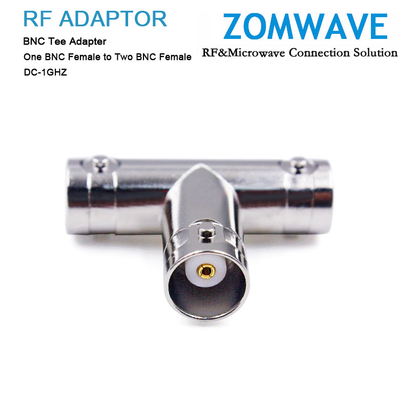 BNC Tee Adapter, One BNC Female to Two BNC Female, 1GHz