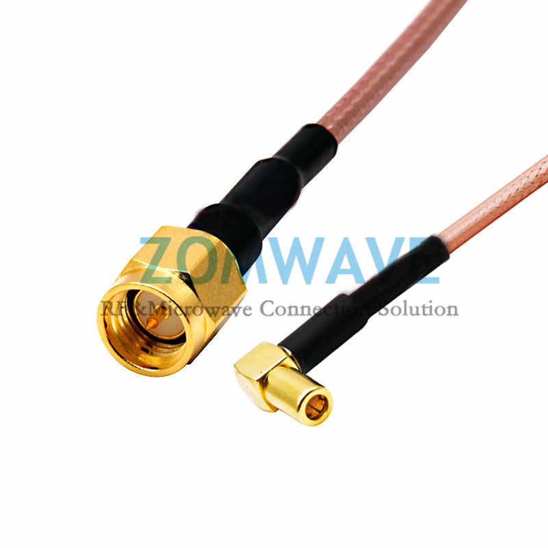 SMA Male to SSMB Female Right Angle, RG316 Cable, 3GHz
