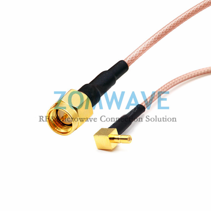SMA Male to SSMB Male Right Angle, RG316 Cable, 3GHz