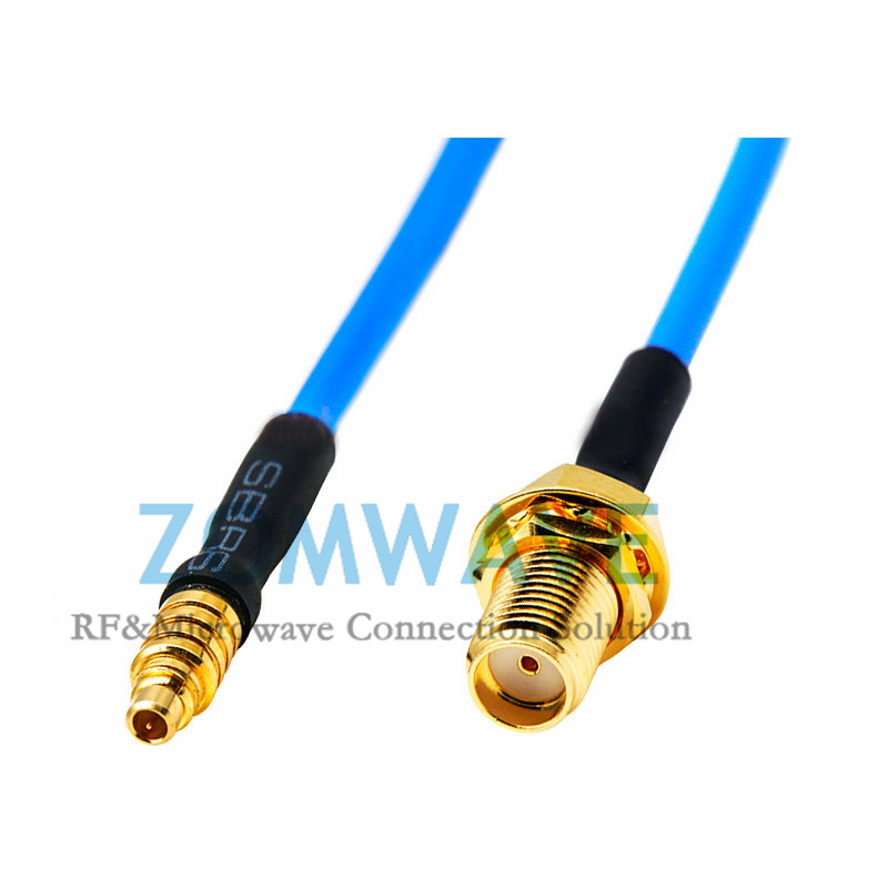 SMA Female Bulkhead to MMCX Male, Formable .086''_RG405 Cable, 6GHz