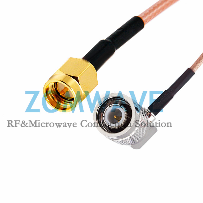 SMA Male to TNC Male Right Angle, RG316 Cable, 6GHz