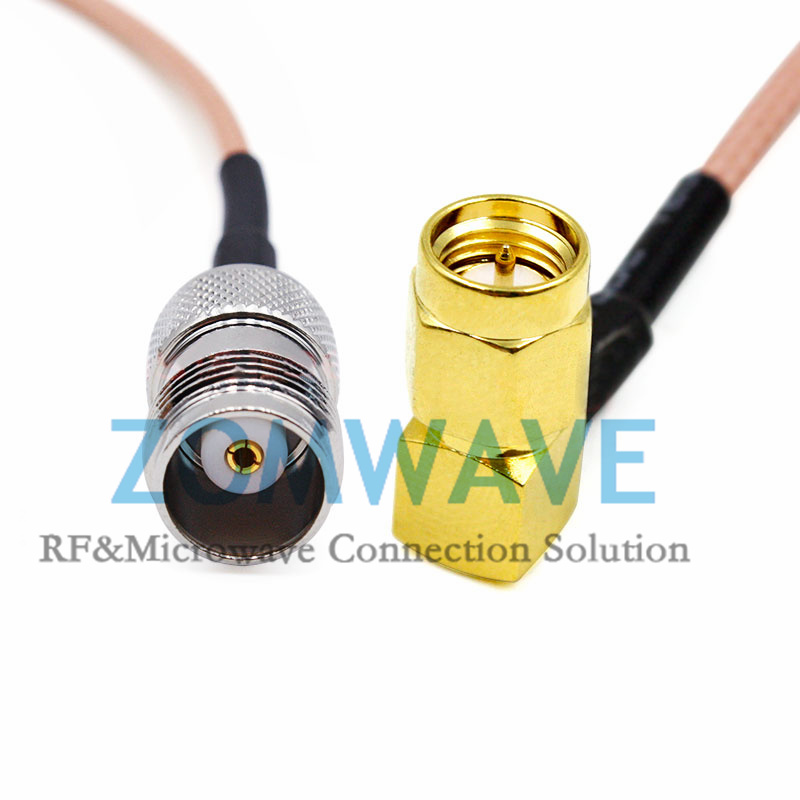 SMA Male Right Angle to TNC Female, RG316 Cable, 6GHz