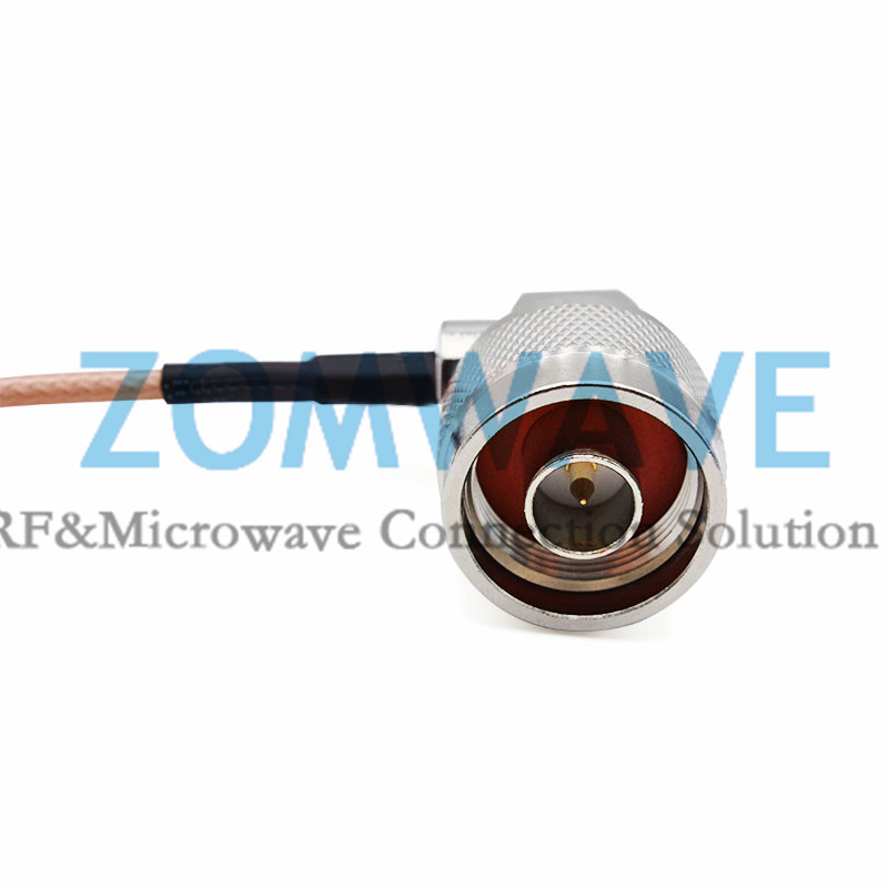 N Type Male Right Angle to BNC Male Right Angle, RG316 Cable, 4GHz