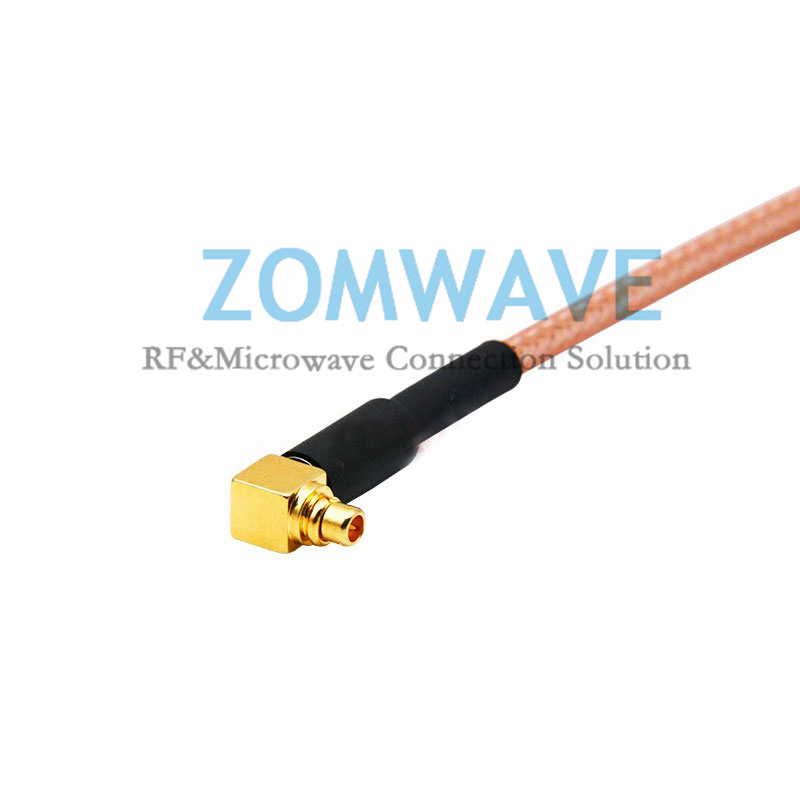 N Type Female Front Mount to MMCX Male Right Angle, RG316 Cable, 6GHz