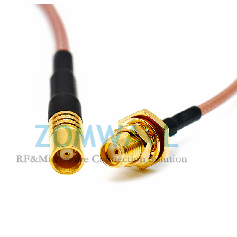 SMA Female Bulkhead Waterproof to MCX Female, RG316 Cable, 6GHz