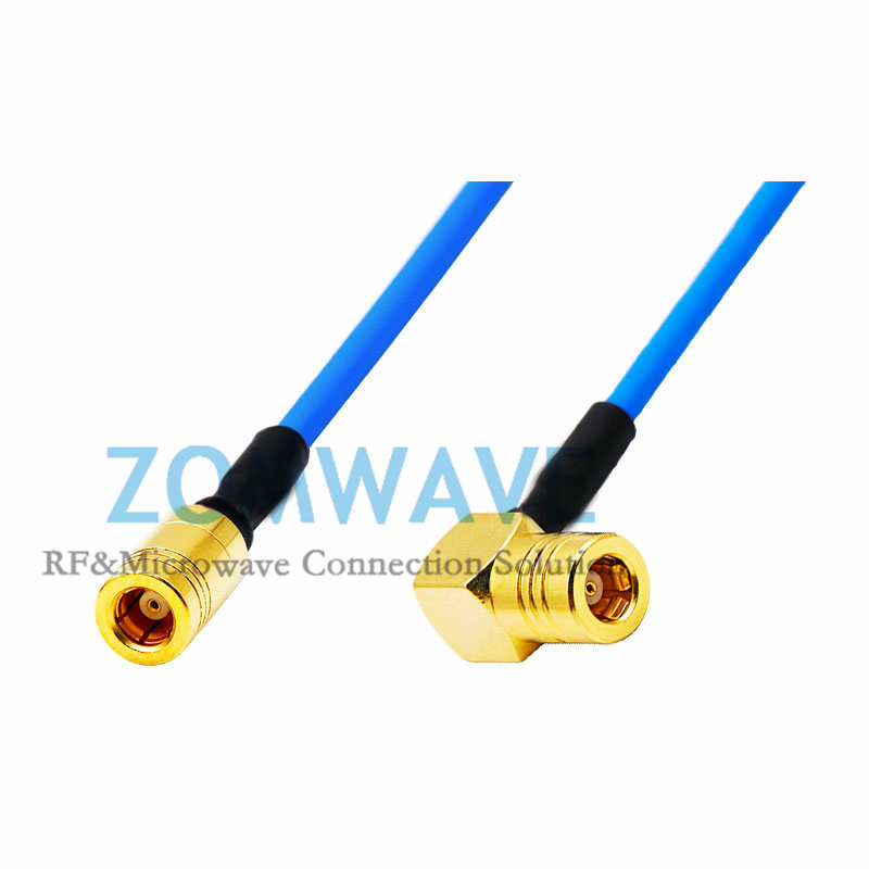 SMB Plug Right Angle to SMB Plug, Flexible .086''_SS405 Cable, 4GHz