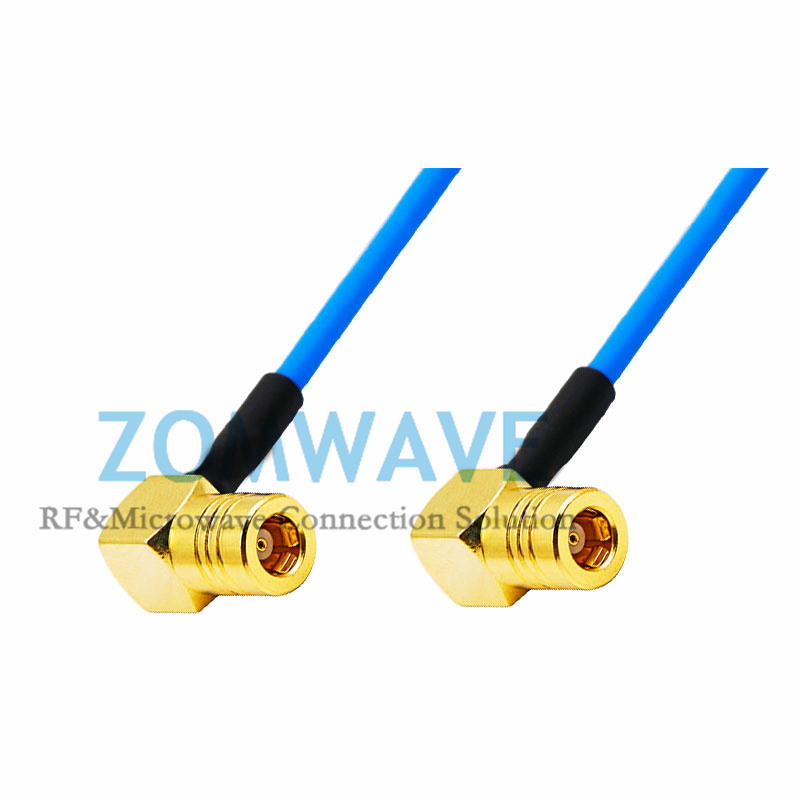 SMB Plug Right Angle to SMB Plug Right Angle, Formable .086''_RG405 Cable, 4GHz