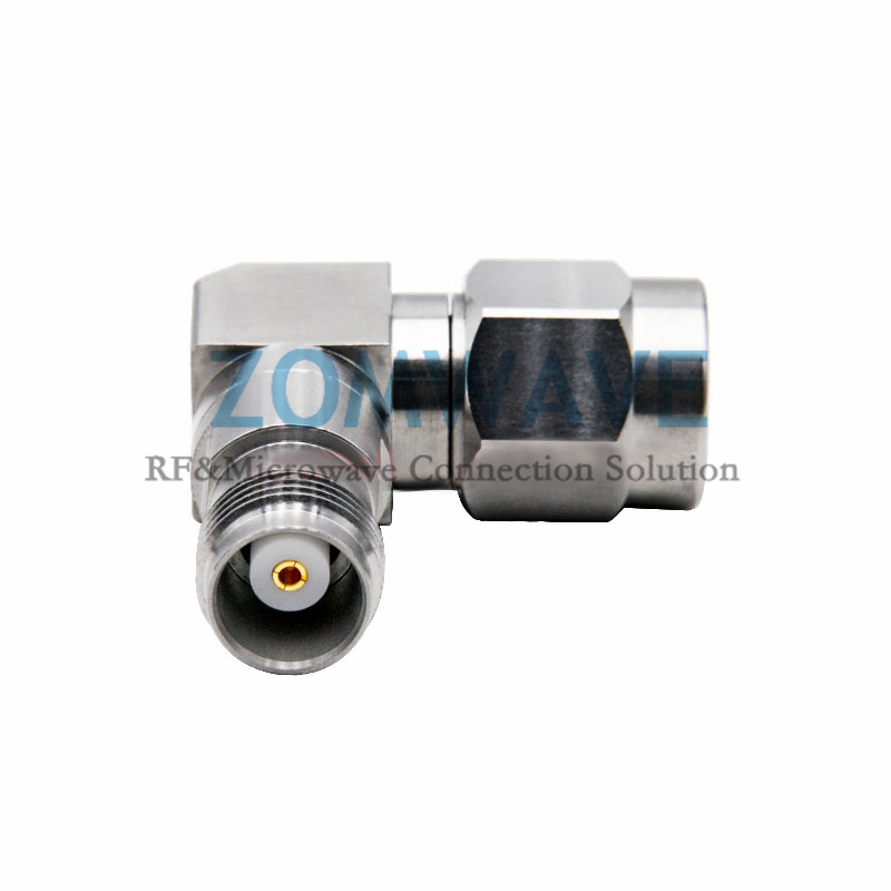 TNC Male to TNC Female Right Angle Stainless Steel Adapter, 18GHz