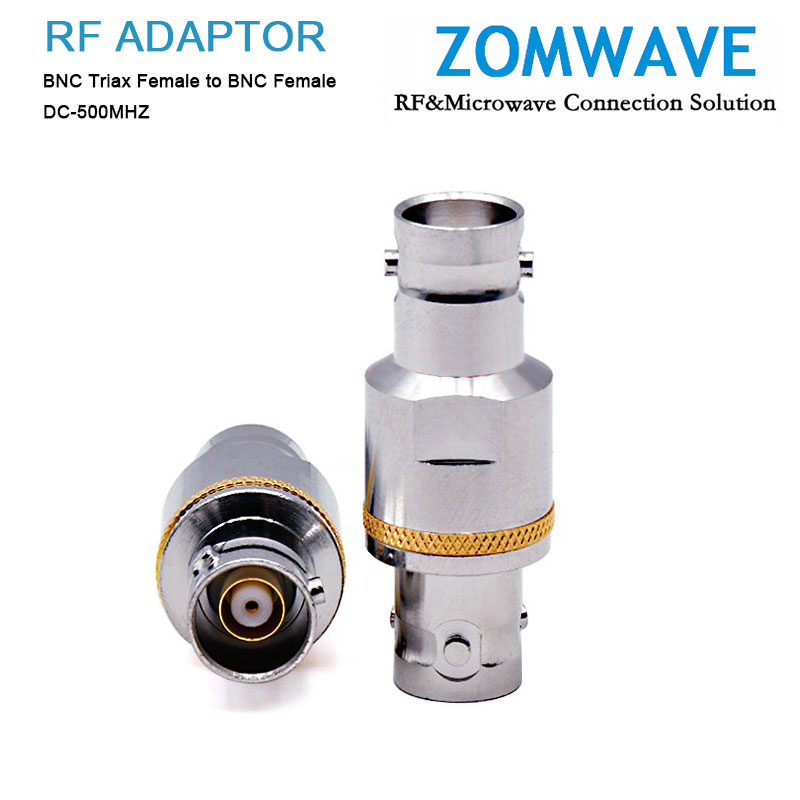 BNC Triax Female to BNC Female Adapter, 500MHz