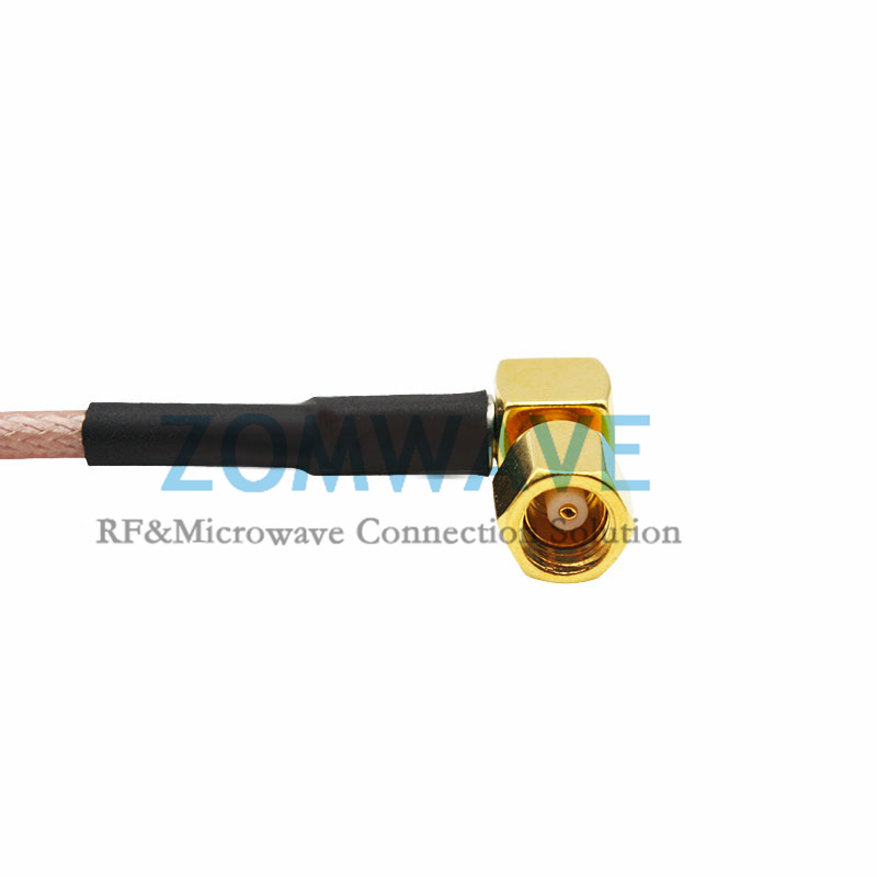 SMC Plug Right Angle to SMB Jack, RG316 Cable, 4GHz