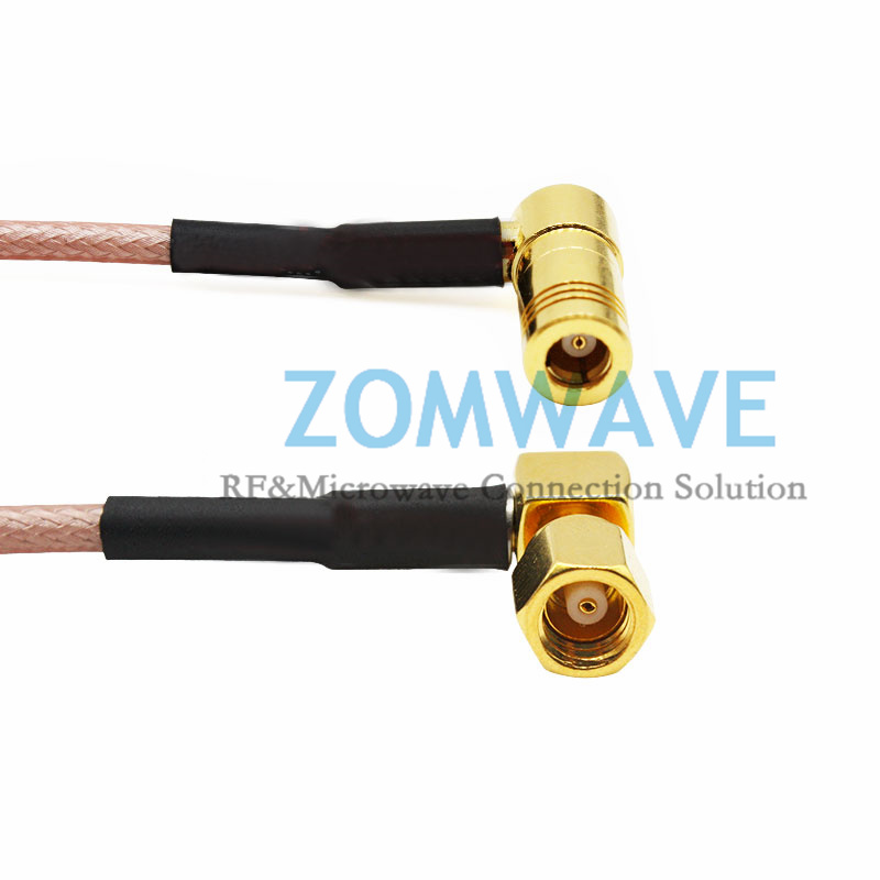 SMC Plug Right Angle to SMB Plug Right Angle, RG316 Cable, 4GHz