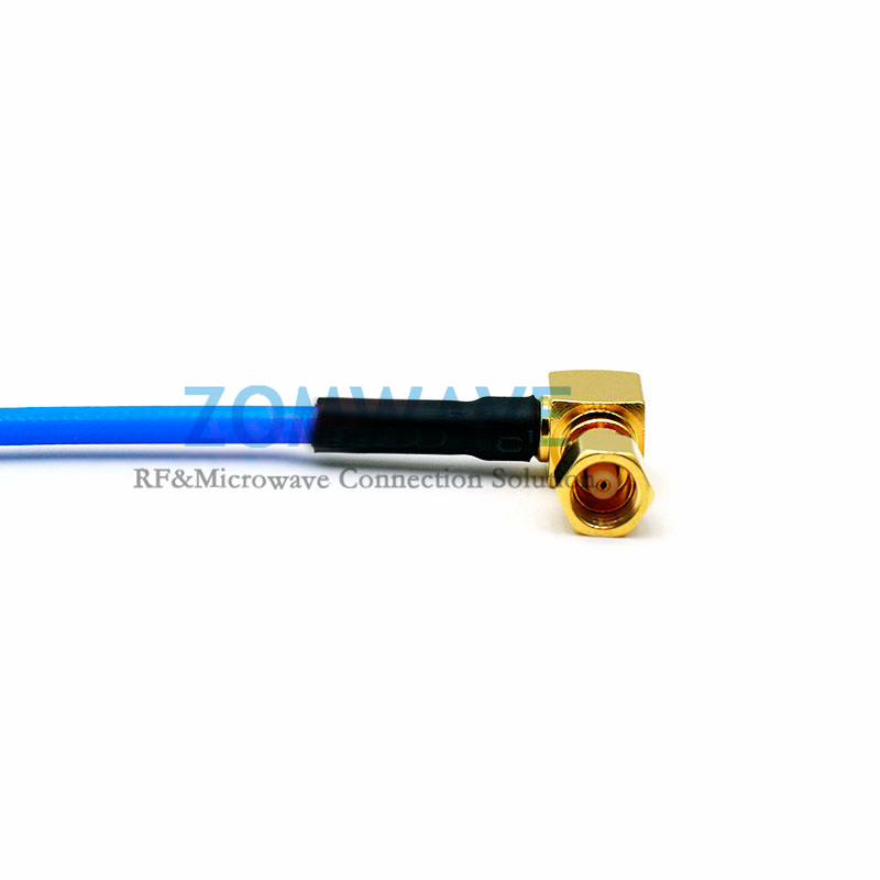 SMC Plug Right Angle to SMC Plug Right Angle, Formable .086''_RG405 Cable, 6GHz