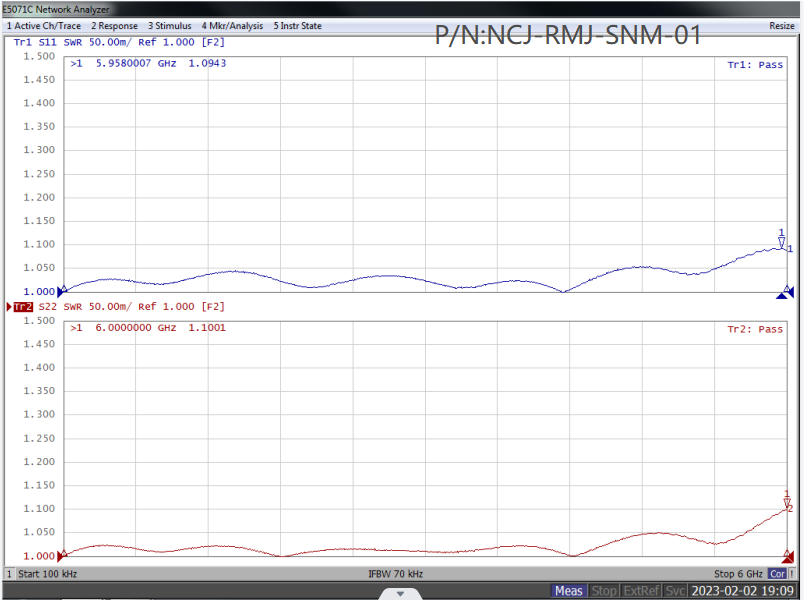 N Type Female to RP-SMA Female Adapter, 6GHz