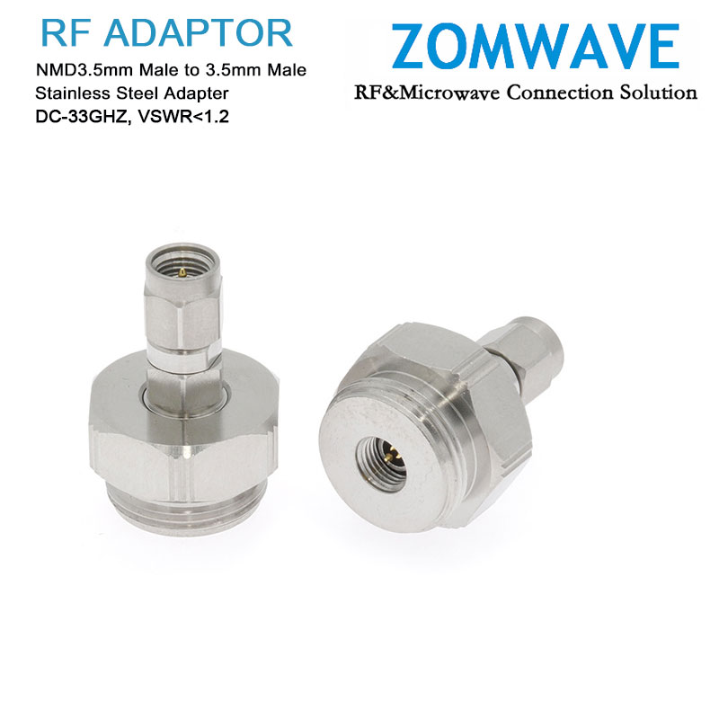 NMD3.5mm Male to 3.5mm Male Stainless Steel Adapter, 33GHz