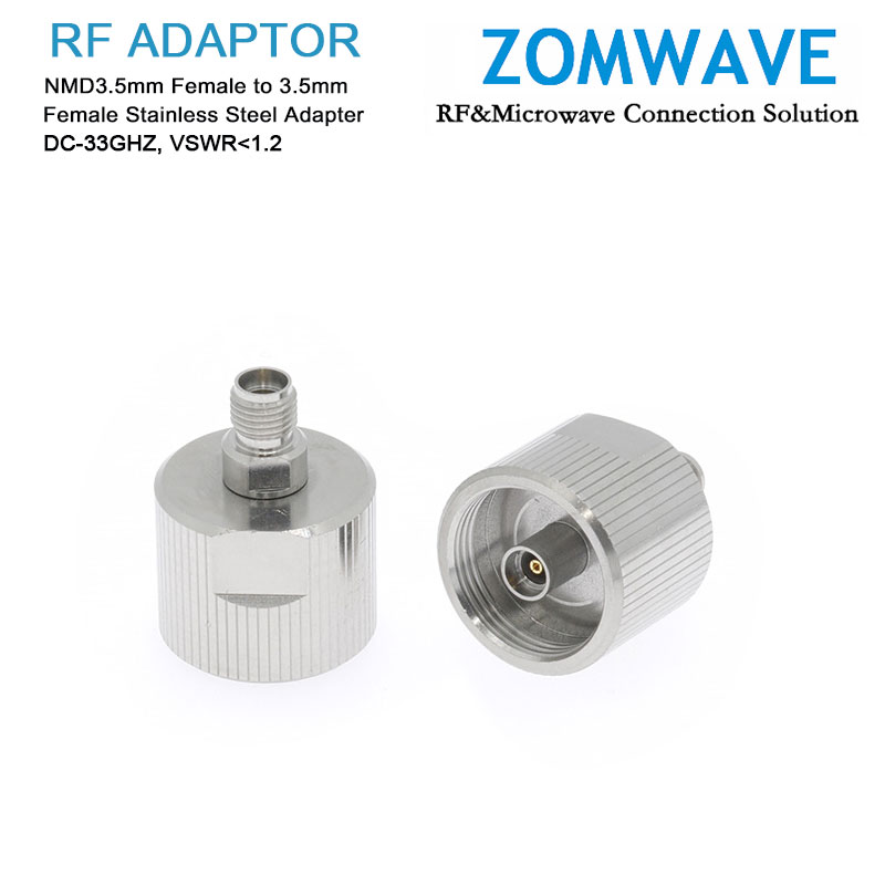 NMD3.5mm Female to 3.5mm Female Stainless Steel Adapter, 33GHz