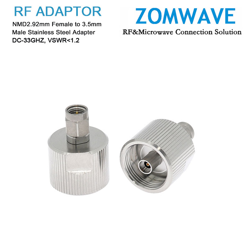 NMD2.92mm Female to 3.5mm Male Stainless Steel Adapter, 33GHz