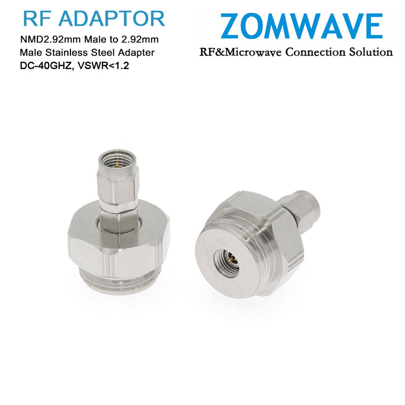 NMD2.92mm Male to 2.92mm Male Stainless Steel Adapter, 40GHz