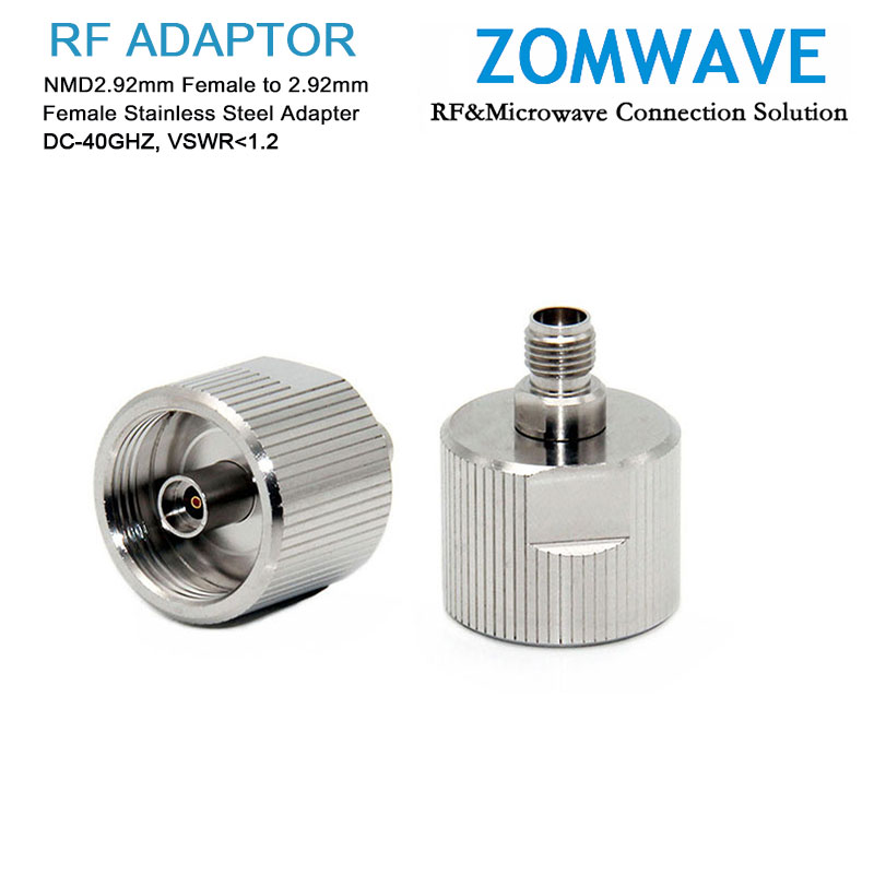 NMD2.92mm Female to 2.92mm Female Stainless Steel Adapter, 40GHz