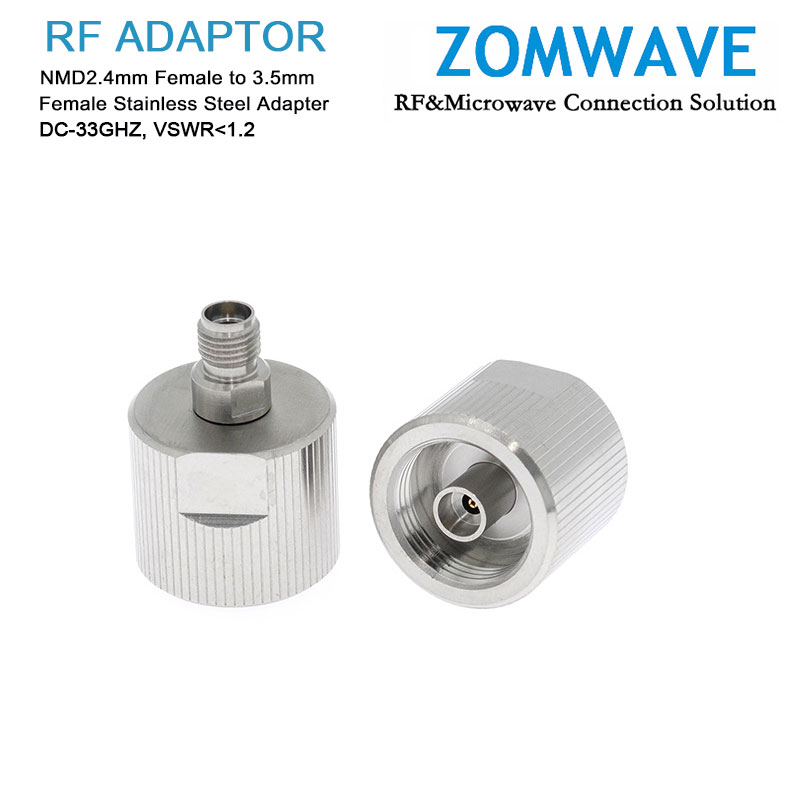 NMD2.4mm Female to 3.5mm Female Stainless Steel Adapter, 33GHz