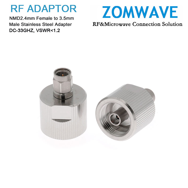 NMD2.4mm Female to 3.5mm Male Stainless Steel Adapter, 33GHz