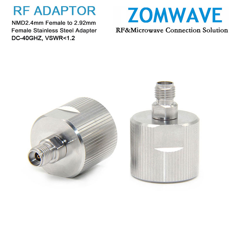 NMD2.4mm Female to 2.92mm Female Stainless Steel Adapter, 40GHz