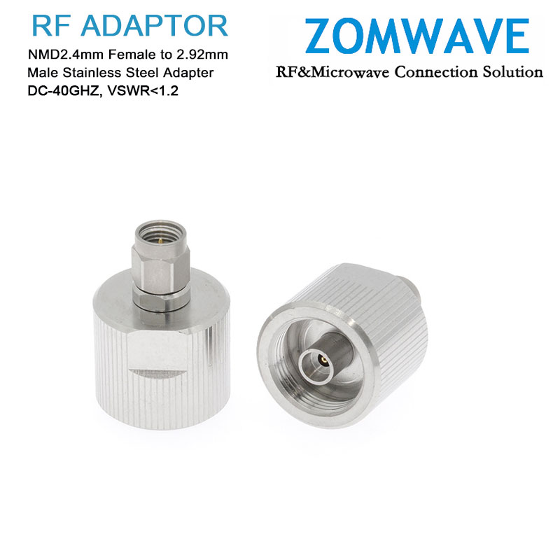 NMD2.4mm Female to 2.92mm Male Stainless Steel Adapter, 40GHz