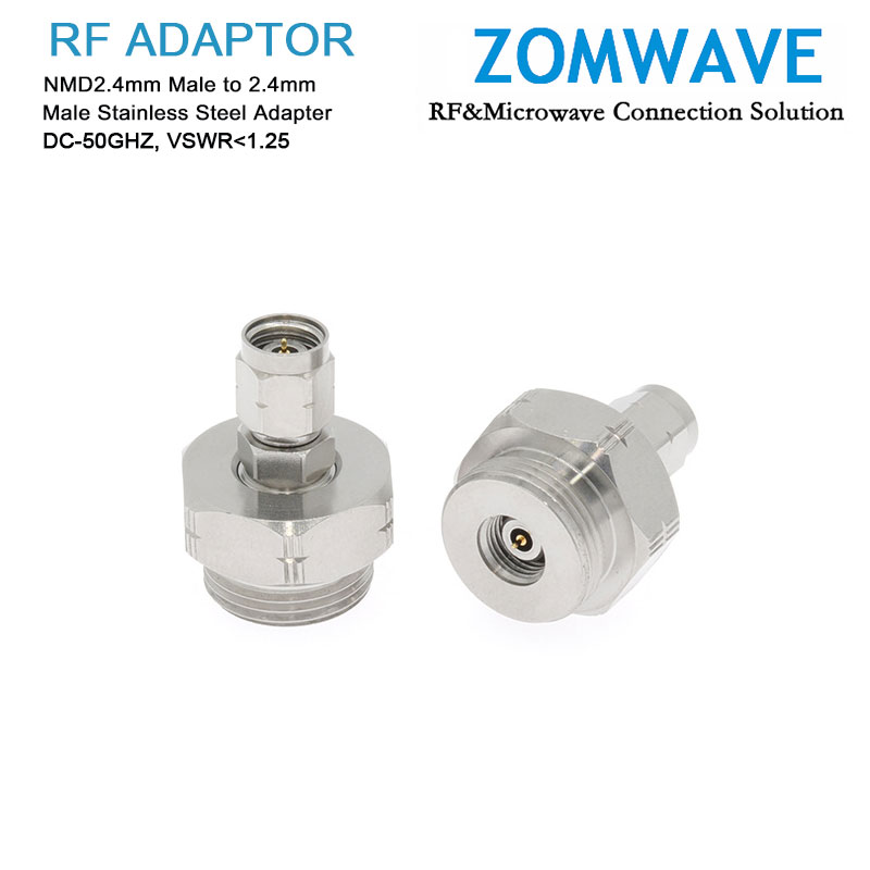 NMD2.4mm Male to 2.4mm Male Stainless Steel Adapter, 50GHz