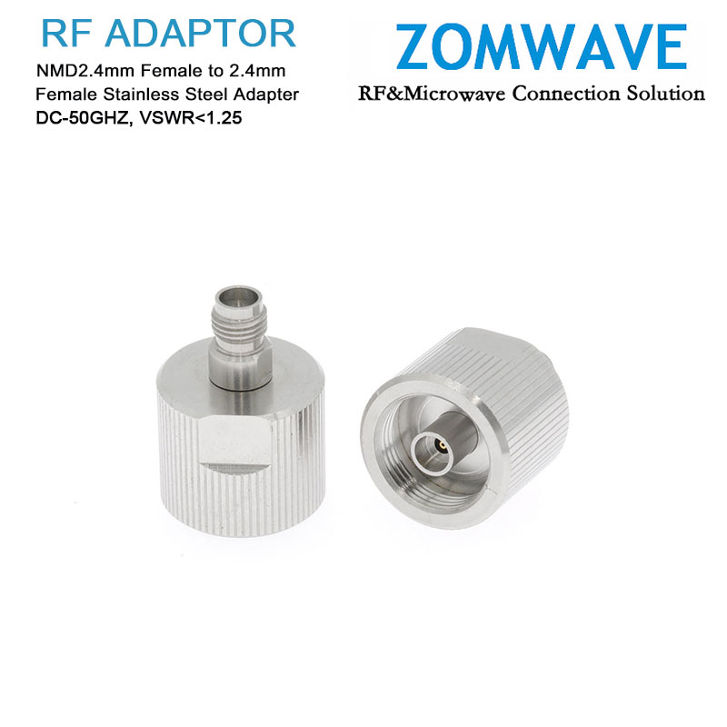 NMD2.4mm Female to 2.4mm Female Stainless Steel Adapter, 50GHz