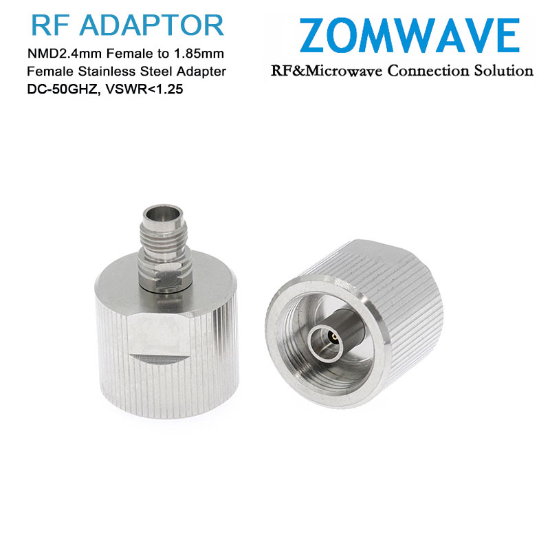 NMD2.4mm Female to 1.85mm Female Stainless Steel Adapter, 50GHz