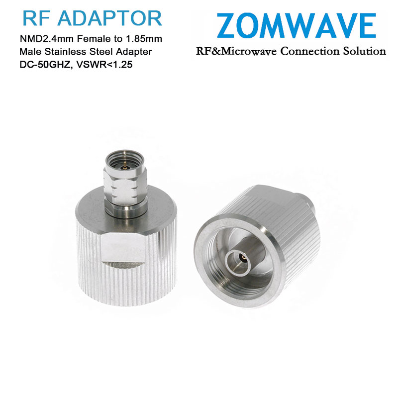 NMD2.4mm Female to 1.85mm Male Stainless Steel Adapter, 50GHz